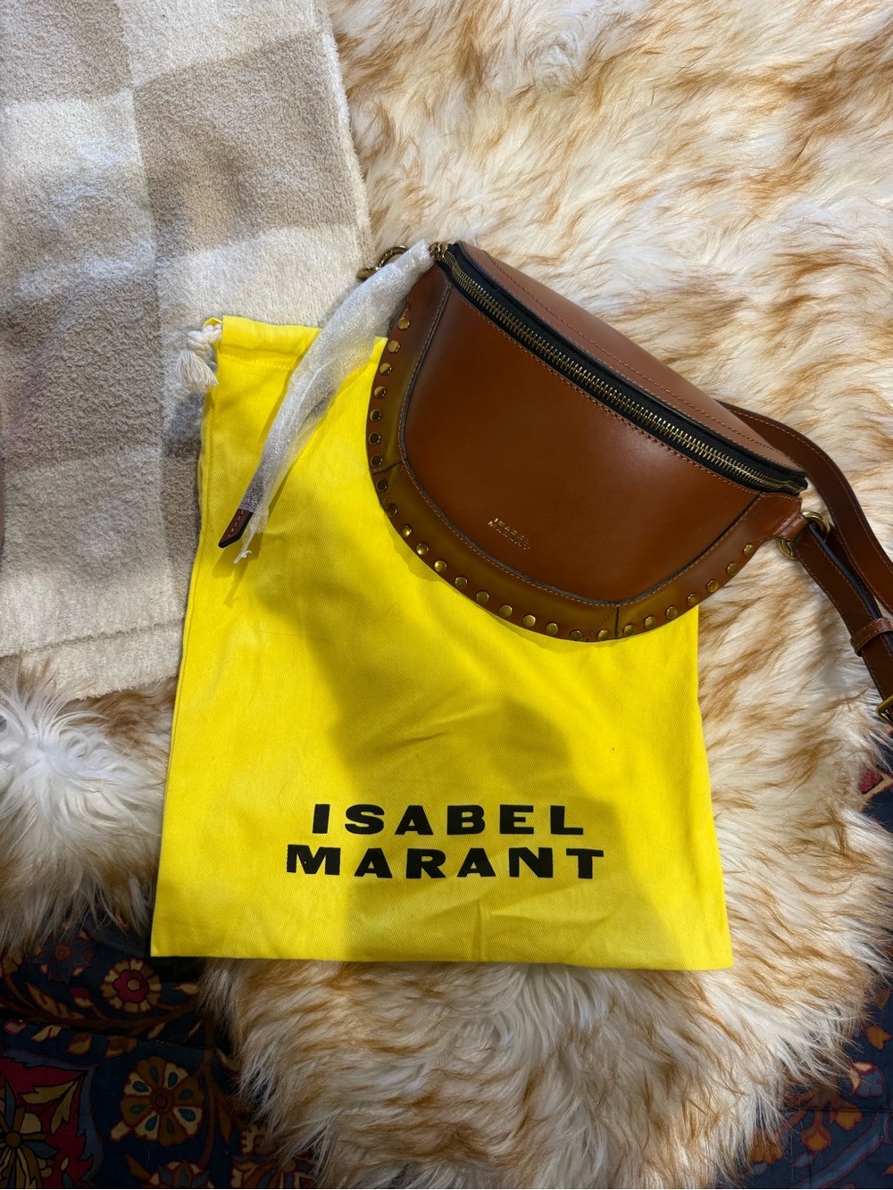 Isabel Marant Skano Leather Crescent Crossbody Bag